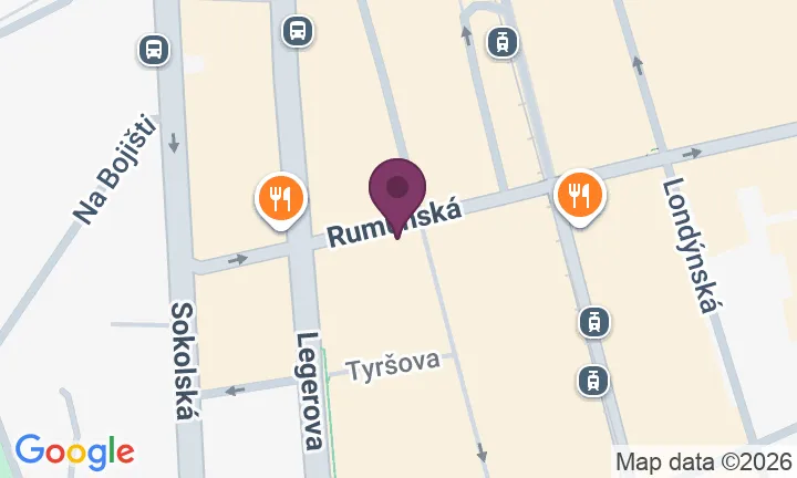 Map — Rumunská 1720/12, Prague 2